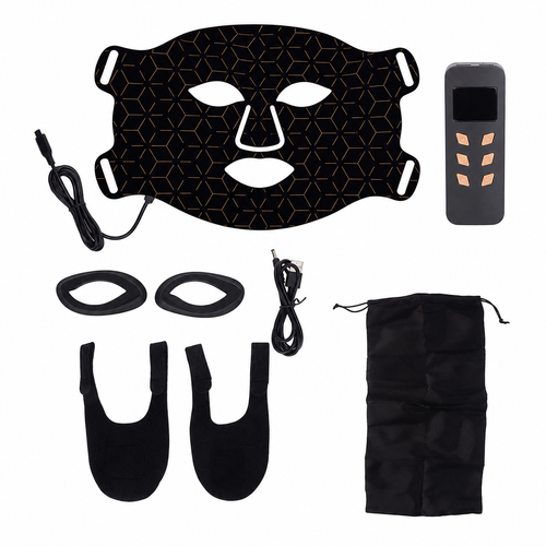 Solfold 4-Wavelength LED Face Mask in black, front view