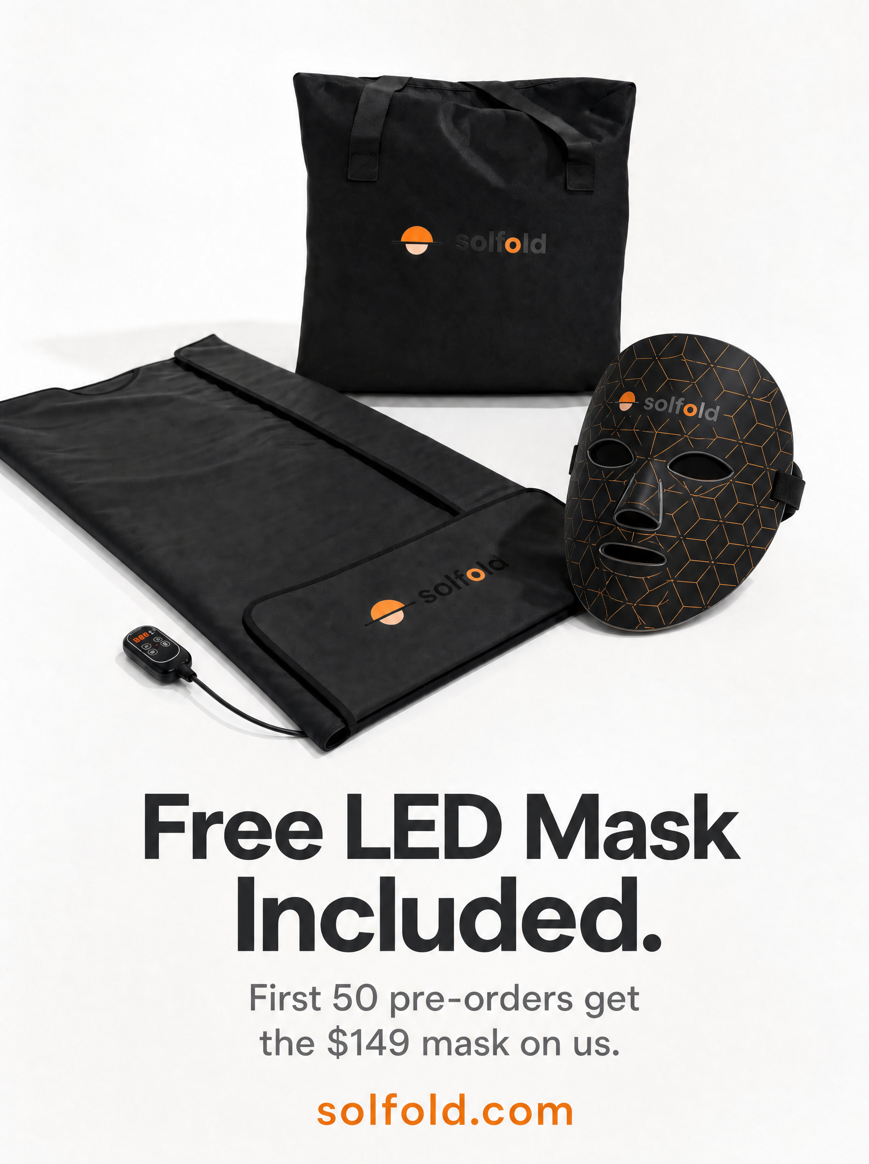Solfold Infrared Sauna Blanket — Low-EMF + Free LED Mask
