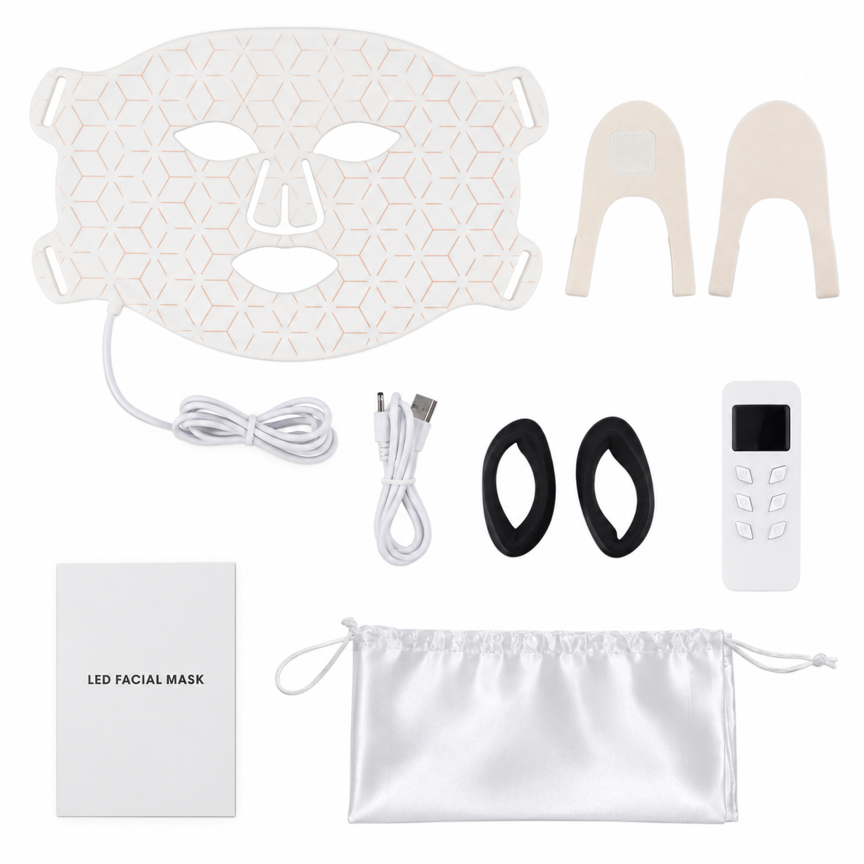 Solfold 4-Wavelength LED Face Mask in white, front view